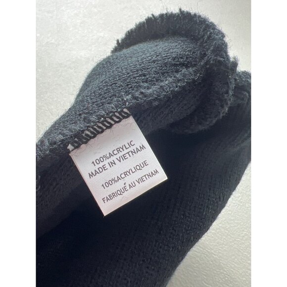 Beechfield Boston Hockey 88 Circle Patch Beanie Hat Unisex OSFA Black Knit Cozy - Picture 4 of 6